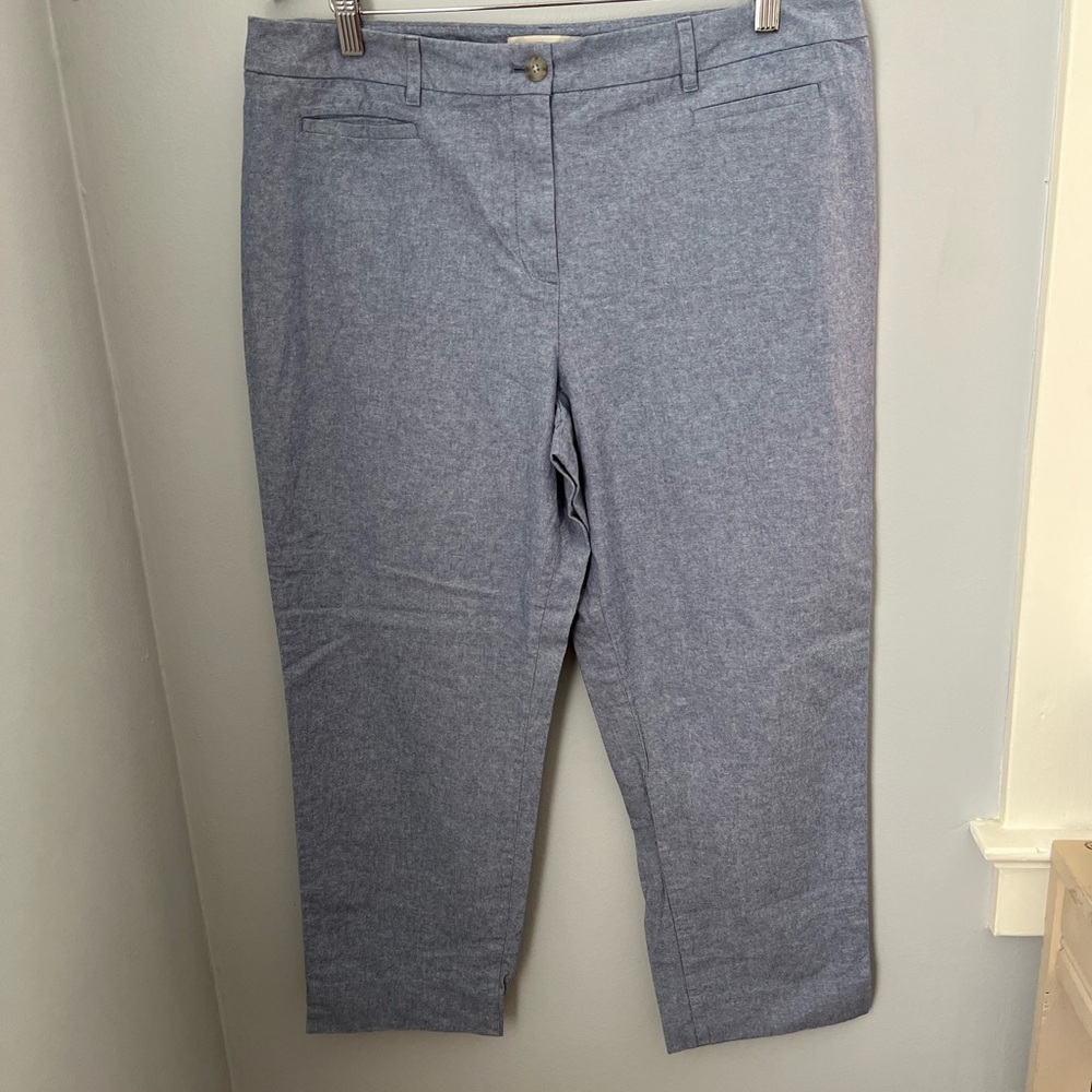 Talbots Blue Cropped Trousers with Tailored Fit‎